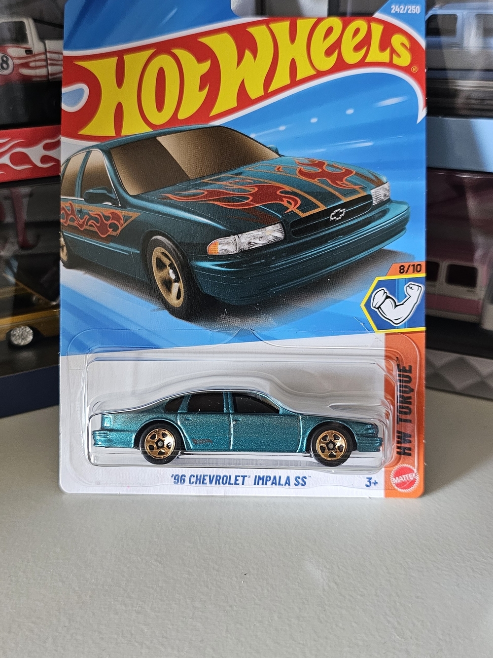 Hot Wheels CUSTOM '96 Chevrolet Impala SS - Turquoise with Gold Wheels